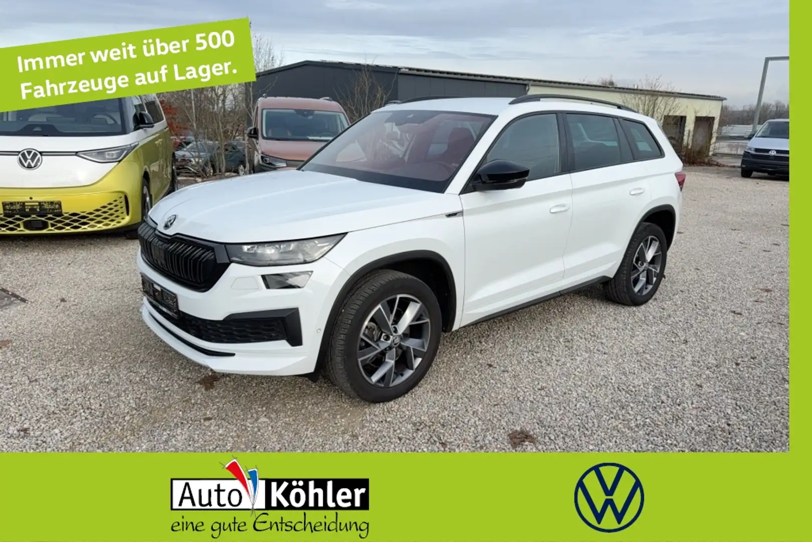 Skoda Kodiaq Sportline TDi DSG 4M CarPlay/ACC/AHK/LED Weiß - 1