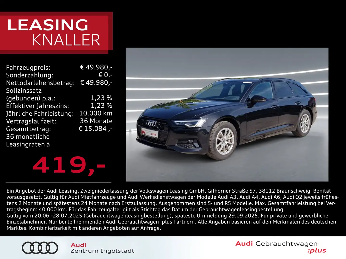Audi A6 Avant 45 TFSI MATRIX Pano AHK ACC HuD Advanced Schwarz - 1