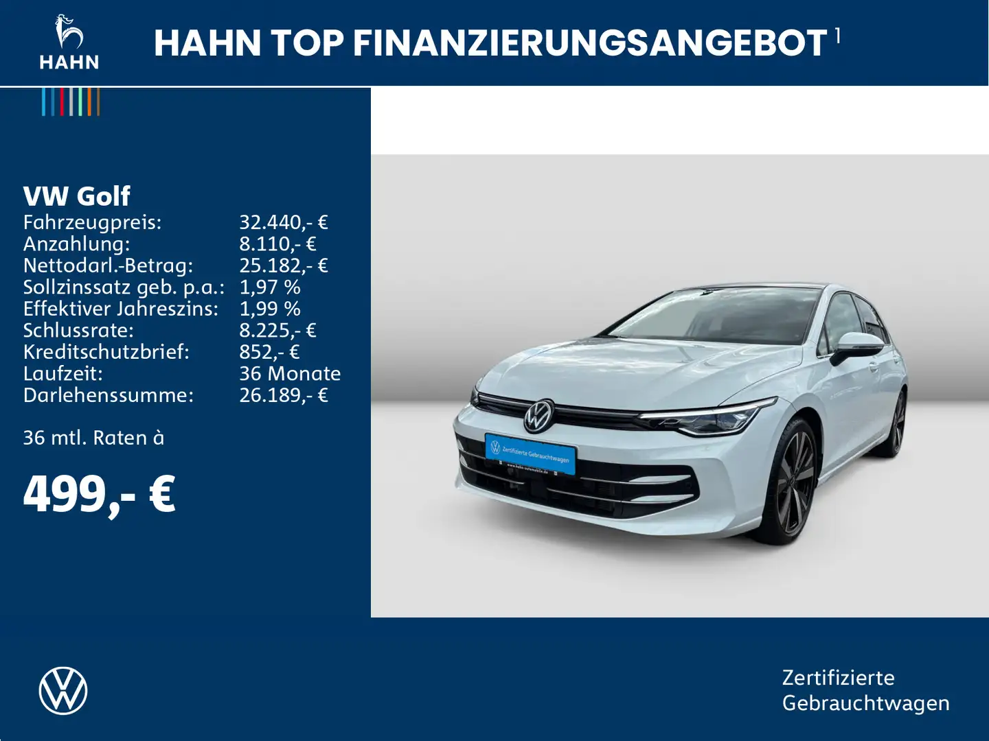 Volkswagen Golf VIII 1.5eTSI DSG Style LED Pano AHK Nav HUD Weiß - 2