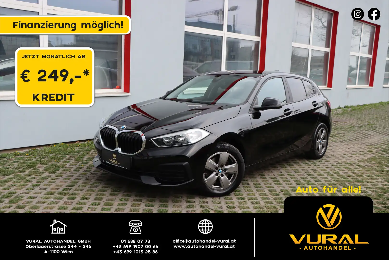 BMW 116 116 d Advantage DKG | NAVI | 1.BESITZER | MwSt. | Schwarz - 1