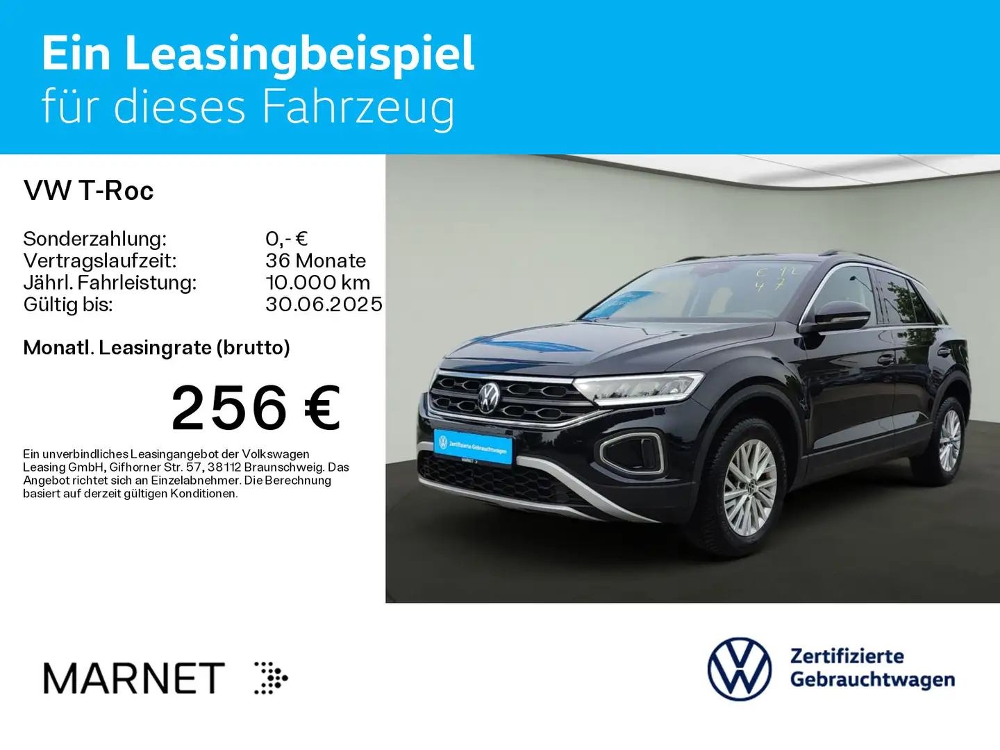 Volkswagen T-Roc Life 1.0 TSI 85kW NAVI*ASG*KAMERA*StandH.* Schwarz - 2