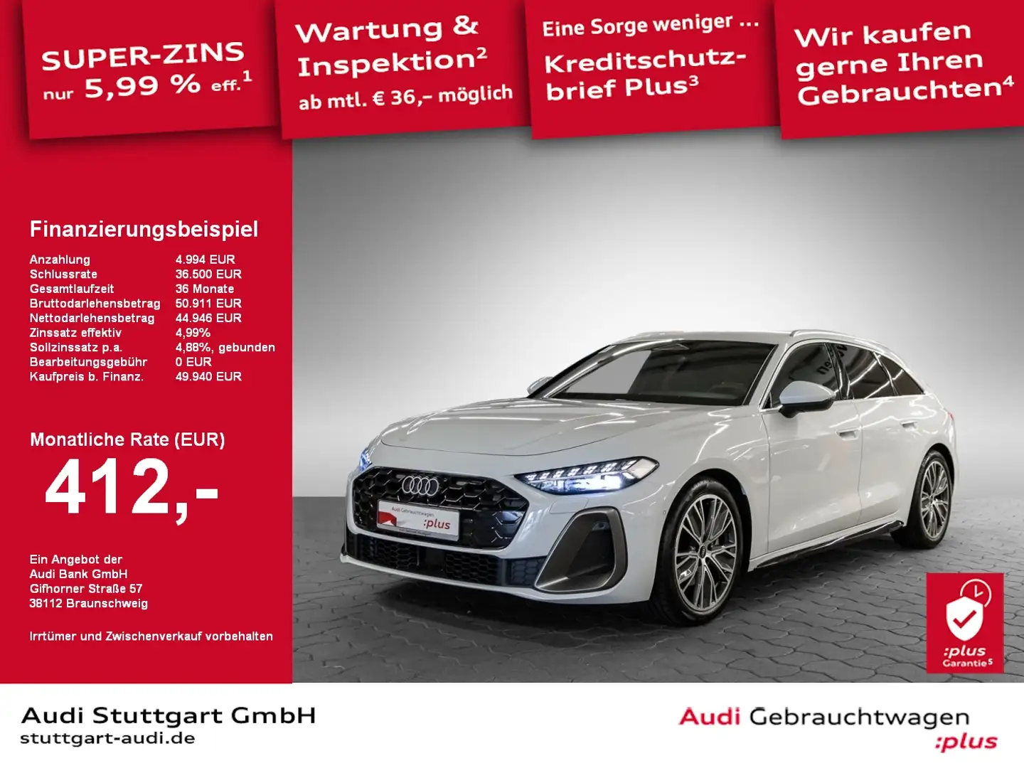 Audi A5 Avant TFSI 150 kW S tronic SHZ Navi LED PDC Blanc - 1