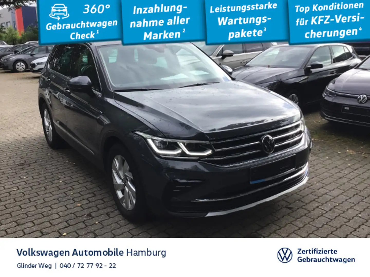 Volkswagen Tiguan 2.0 TDI DSG Elegance Panoramadach Park As Grau - 1