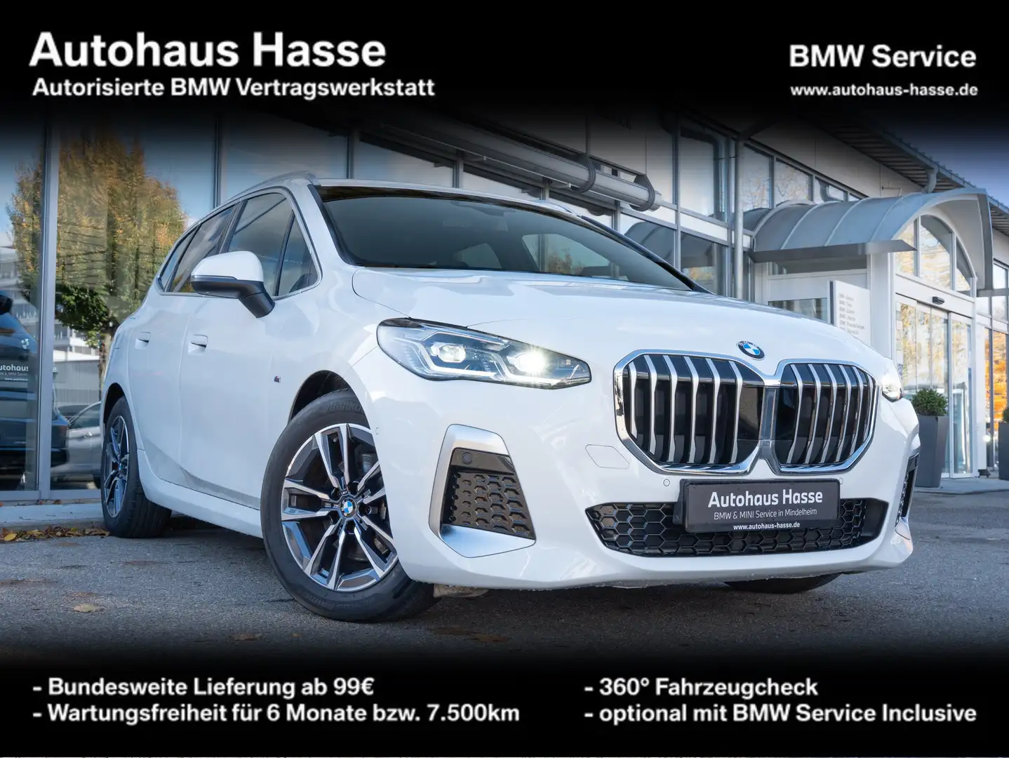 BMW 218 d Active Tourer M-Sport PANO SITZHZG PARKASSI Blanc - 1