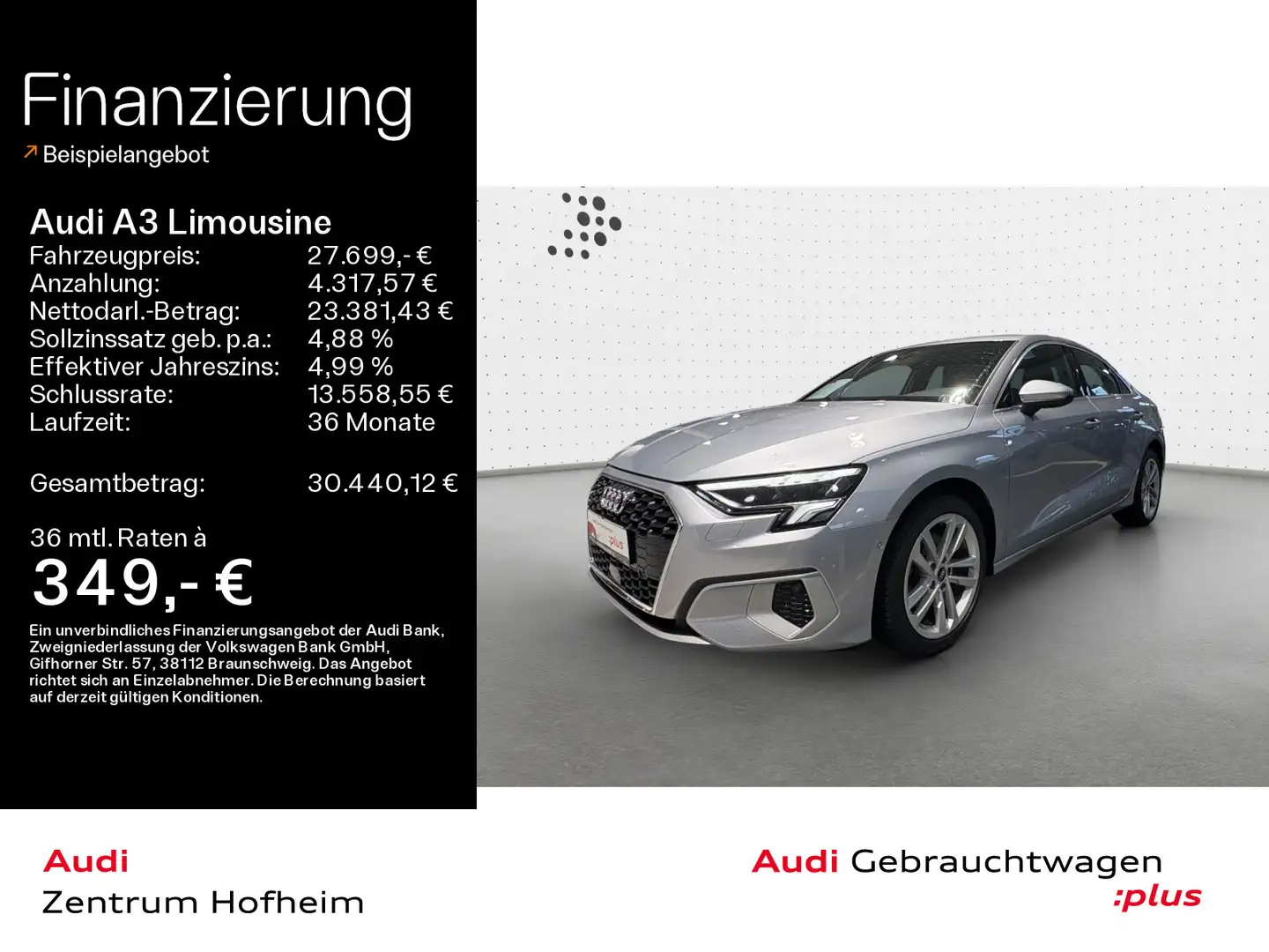 Audi A3 40 TFSI qu advanced  S tro*B&O*LED* Silber - 1