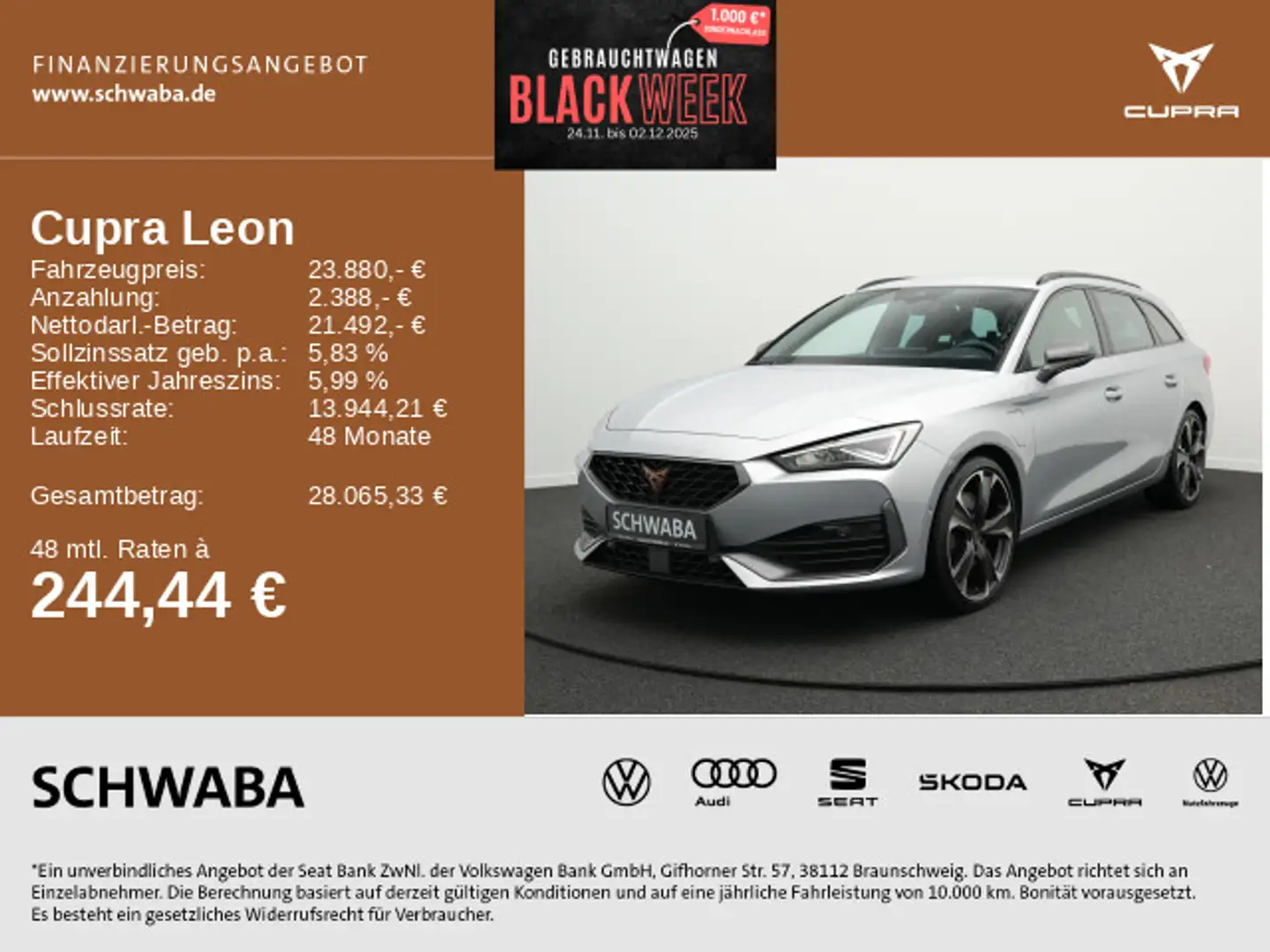 CUPRA Leon Sportstourer VZ 1.4 e-HYBRID *LED*ACC*19"* Silber - 1