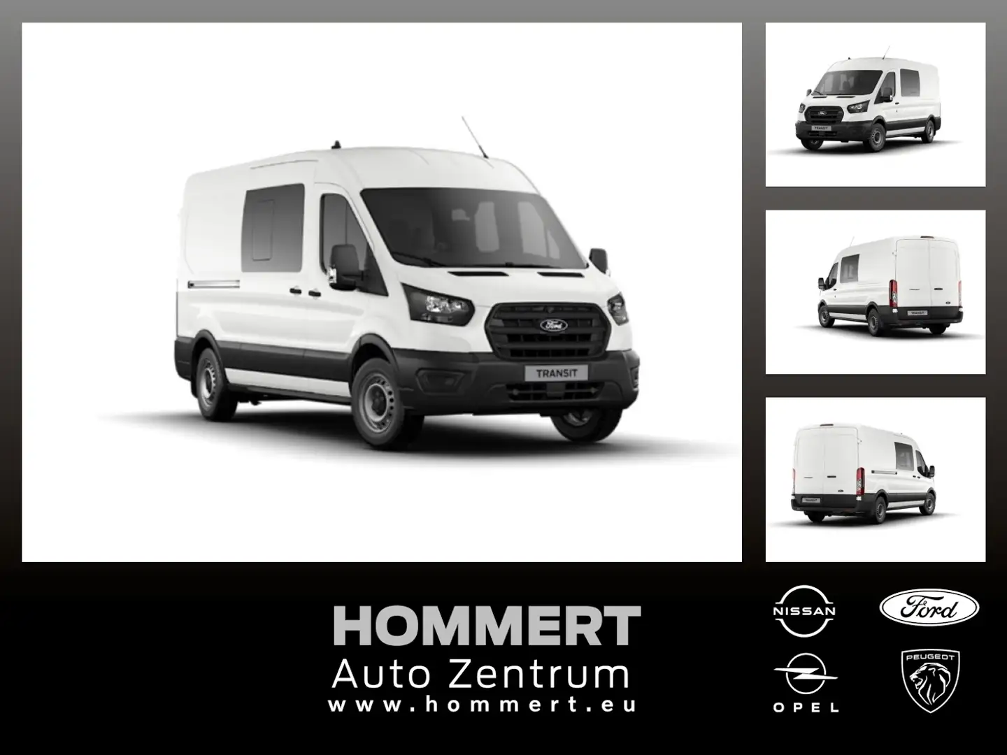 Ford Transit Kasten DoKa 350 L2 NAVI*AHK*360*ACC*PDC Blanc - 1