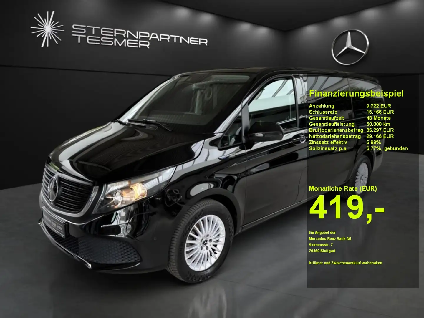 Mercedes-Benz EQV 300 Lang +KAMERA+NAVI+DAB+SHZ+Totwinkel+PDC Nero - 1