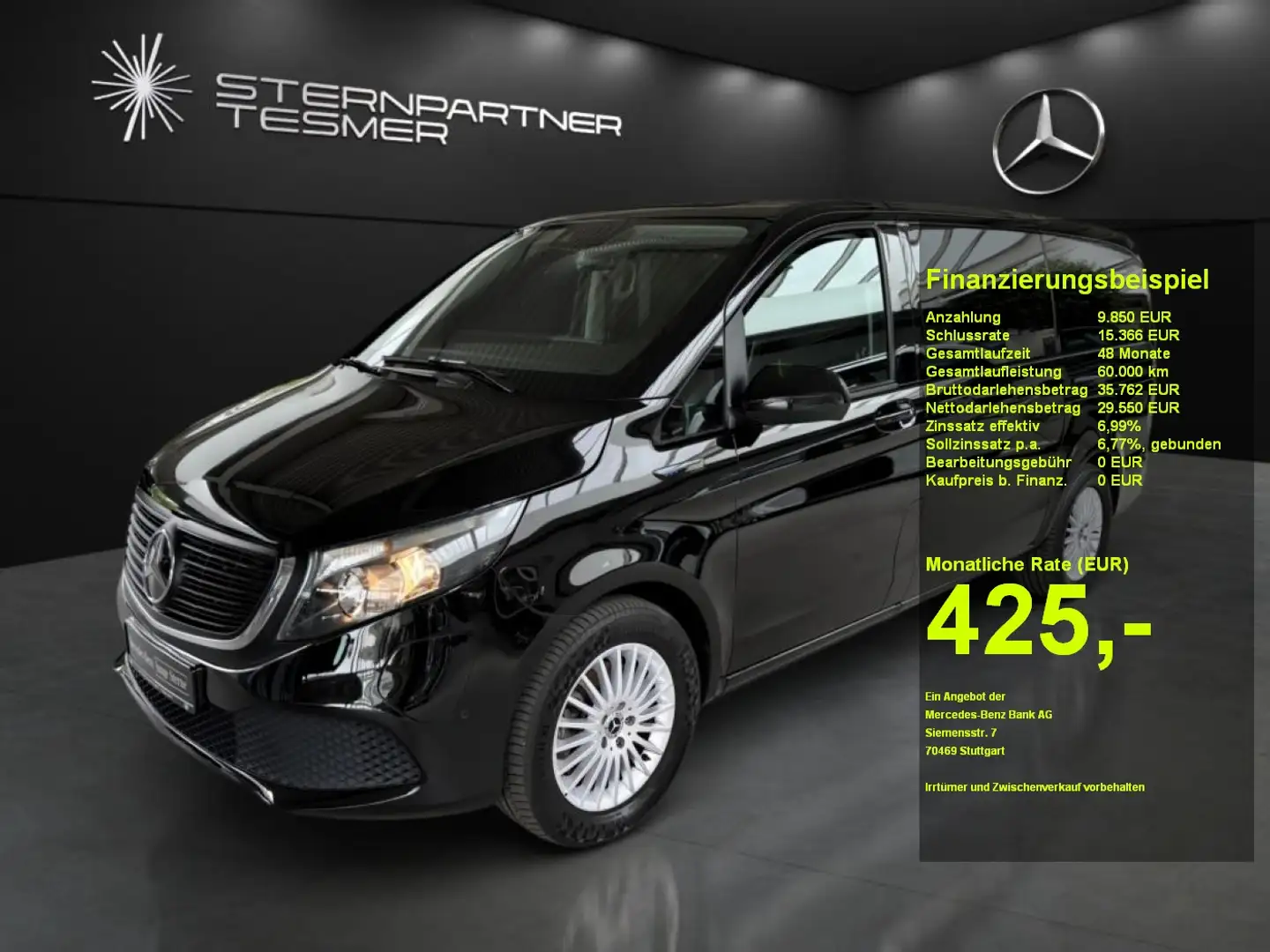 Mercedes-Benz EQV 300 Lang +KAMERA+NAVI+DAB+SHZ+Totwinkel+PDC Noir - 1