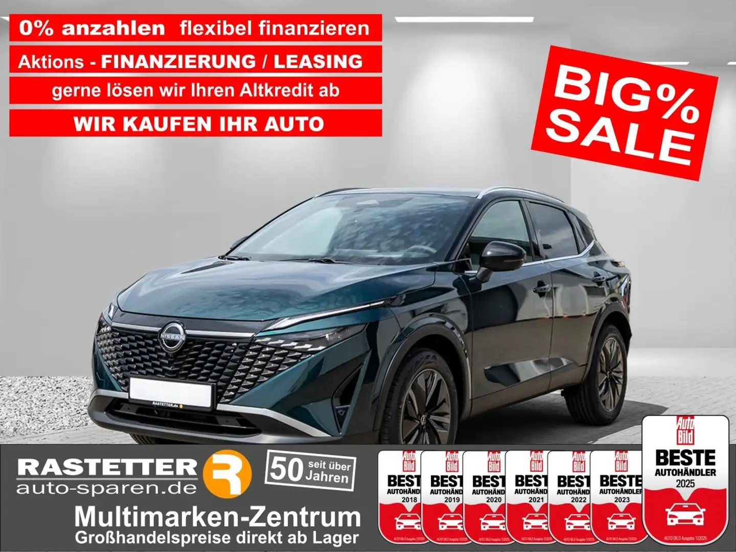 Nissan Qashqai tekna facelift+Zweifarb+Leder+Pano+19Z+ProPILOT+Ma Grün - 1