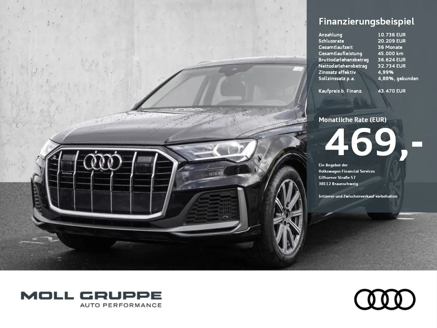Audi Q7 SUV S line 55 TFSI e quattro 280(381)  tiptronic L Чорний - 1