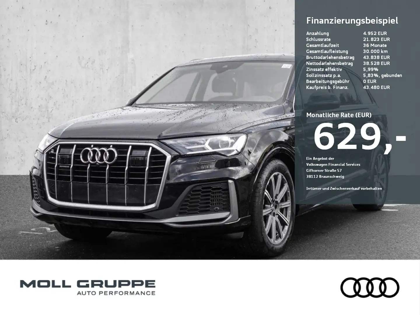 Audi Q7 SUV S line 55 TFSI e quattro 280(381)  tiptronic L Schwarz - 1