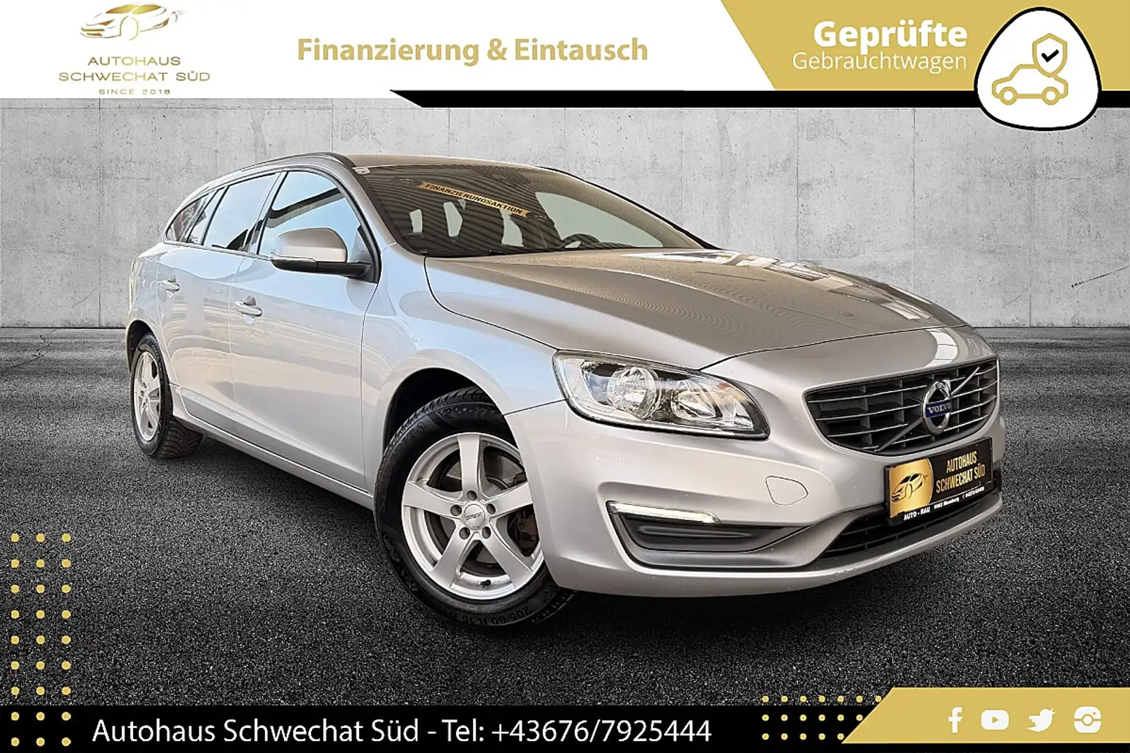 Volvo V60 1.6 D2 Kinetic 116PS // TOP ZUSTAND // FRISCHES... Silber - 1