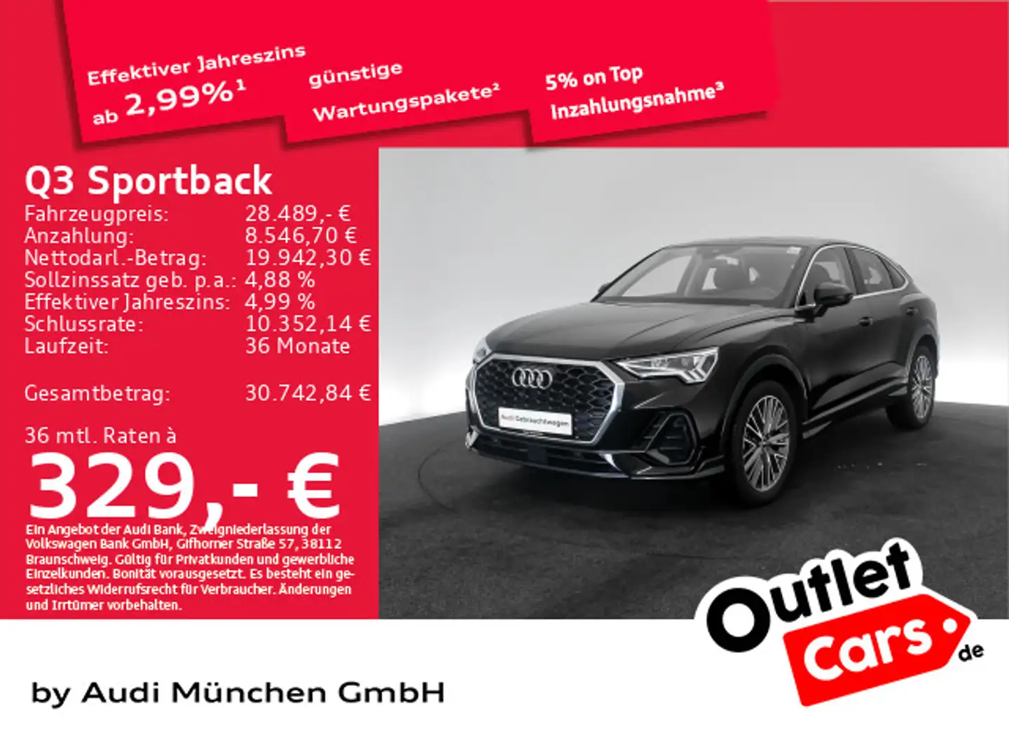 Audi Q3 45 TFSI e S tronic ACC/Virtual/Navi Schwarz - 1