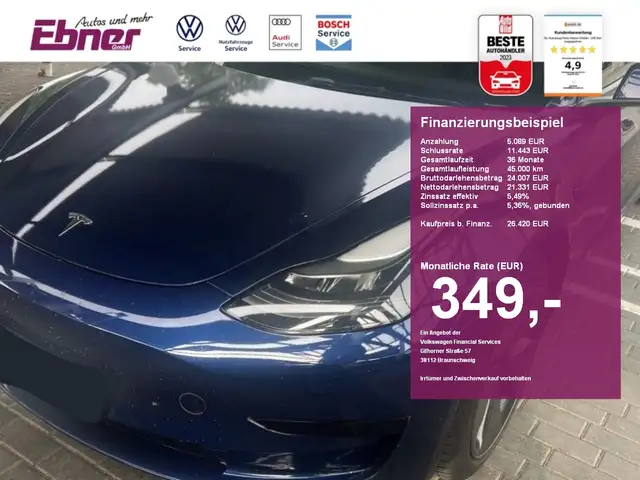 Tesla Model 3 FACELIFT RWD 1.HAND WÄRMEPUMPE+PANO+360GRAD!