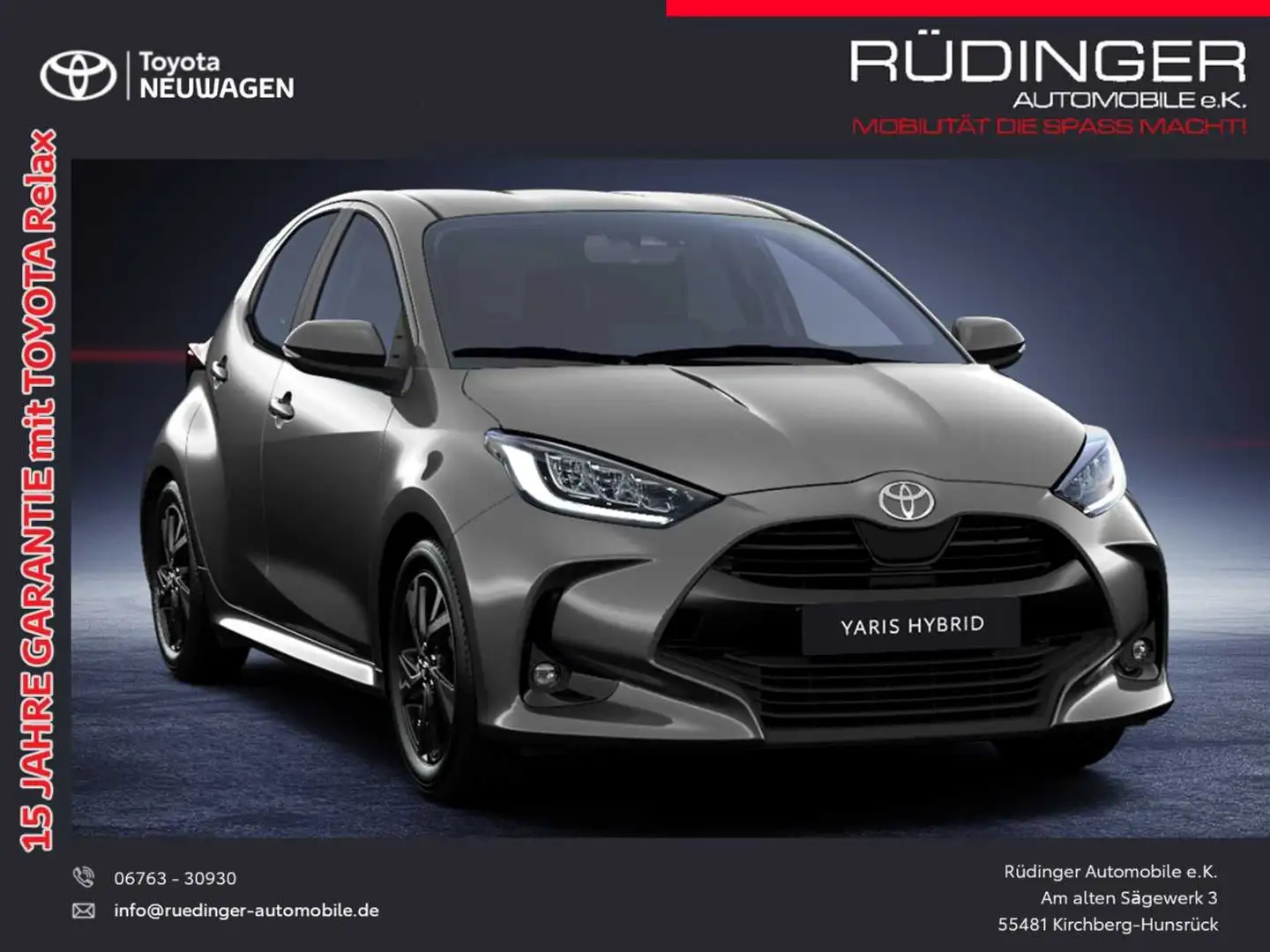 Toyota Yaris Hybrid 5-Türer 116 1.5 VVT-i Teamplayer/Co Gris - 1