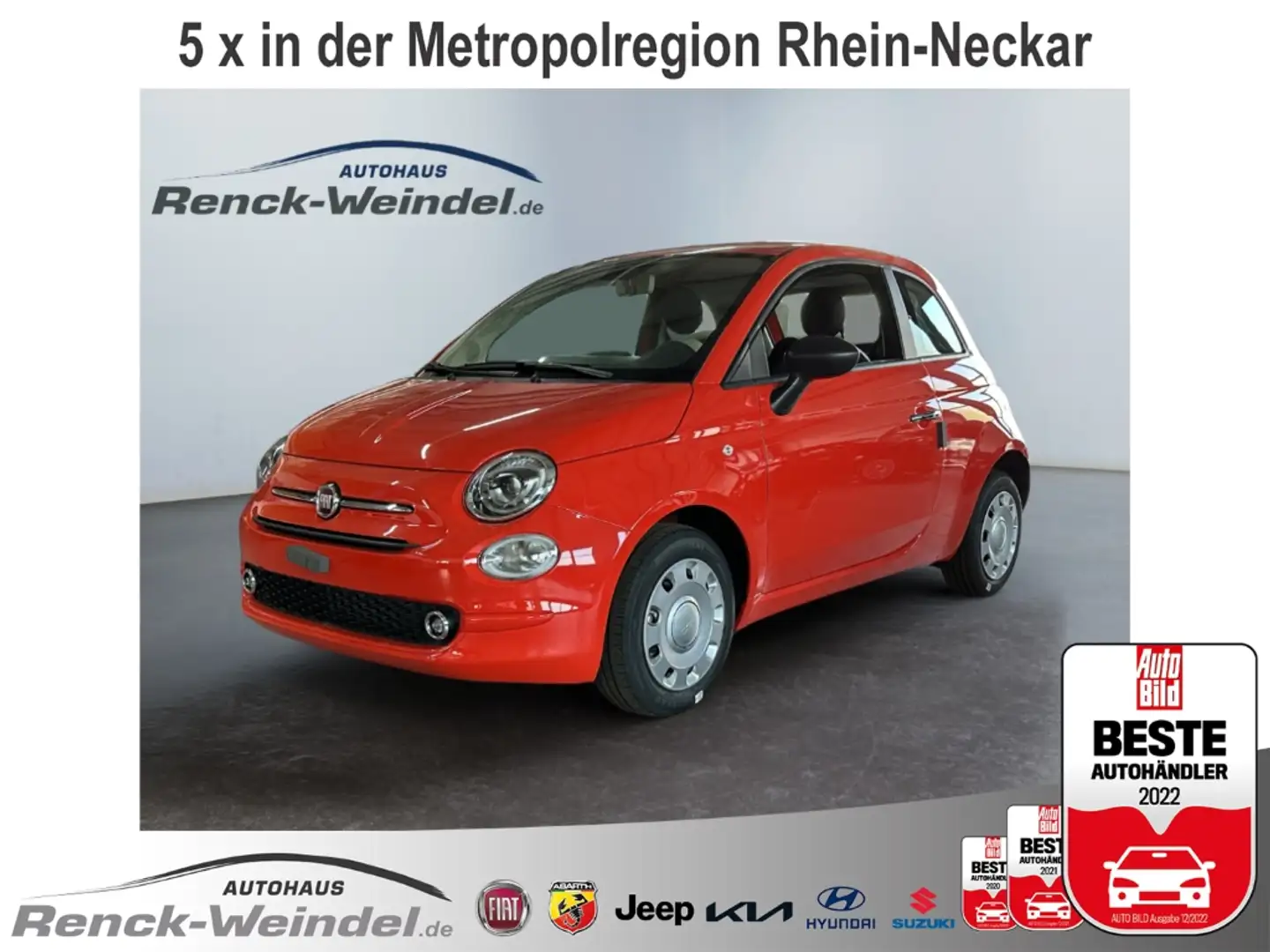 Fiat 500 Komfort Klima PDC Apple CarPlay Android Auto Touch Orange - 1