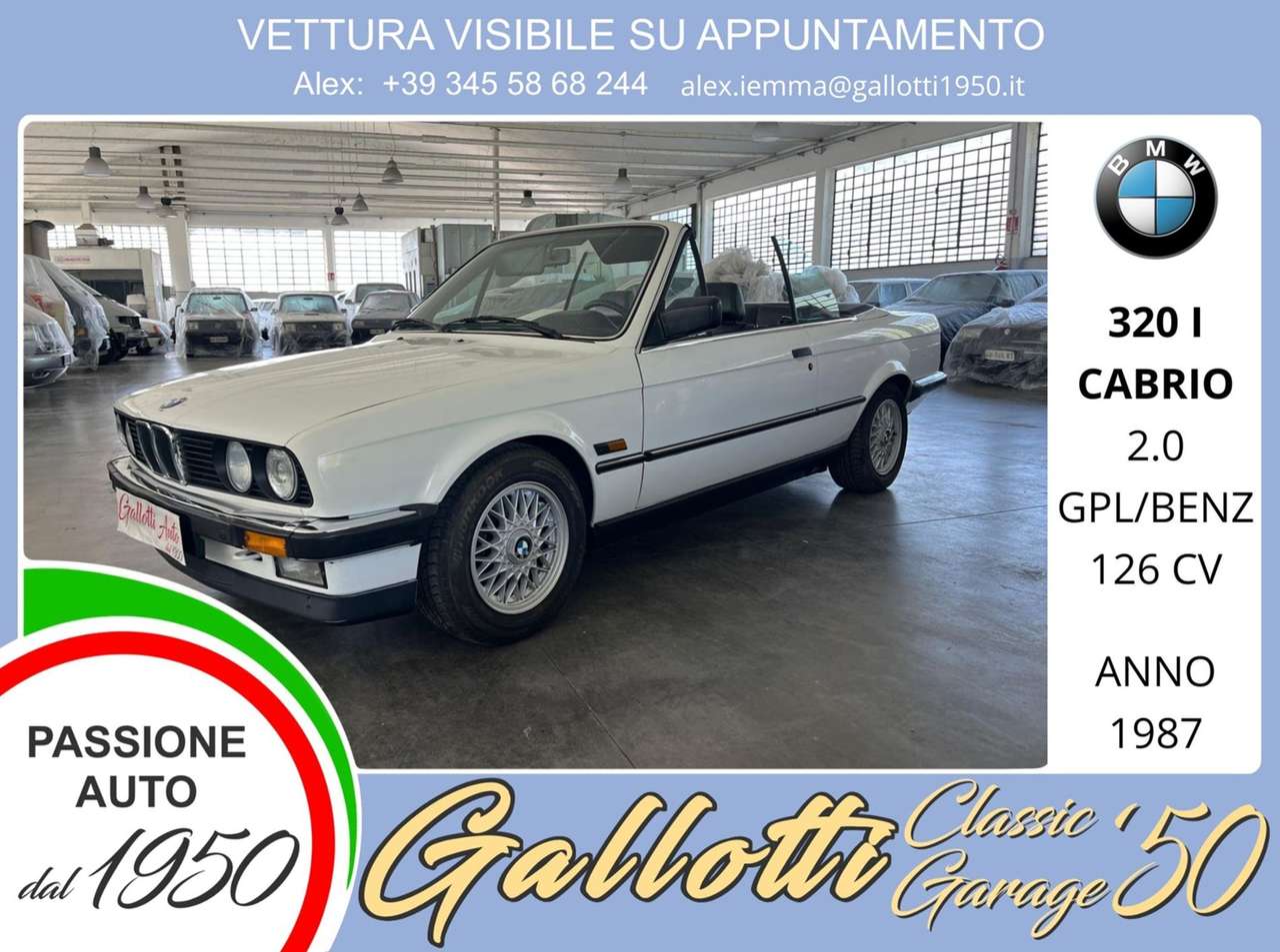 BMW 320 Cabrio 2.0 benzina/gpl 126cv