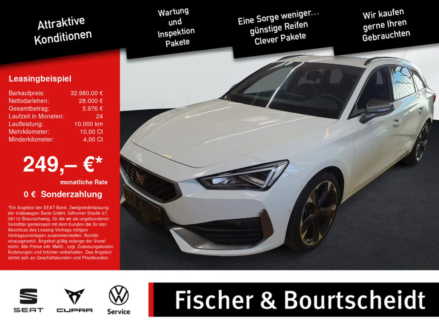 CUPRA Leon Sportstourer 1.5 TSI NAVI KAM LED ACC SH Weiß - 1