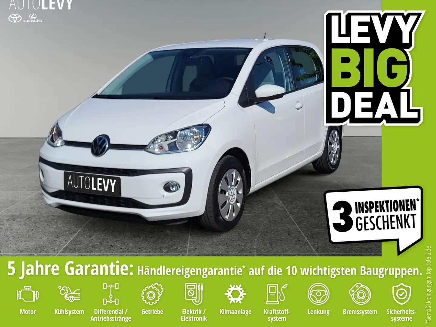 Volkswagen up! 1.0  5-türig S&S *KLIMA*SHZ*BLUETOOTH*PDC* Weiß - 1