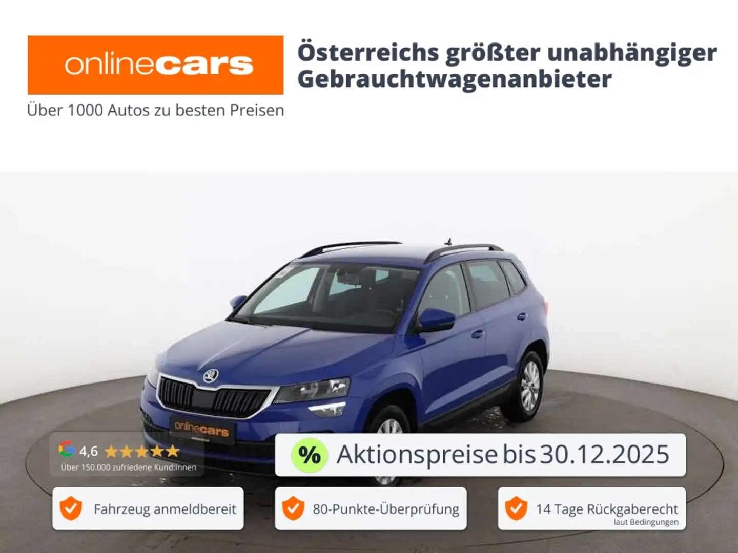 Skoda Karoq 1.6 TDI Active AHK SITZHZG TEMPOMAT KLIMA Blau - 1