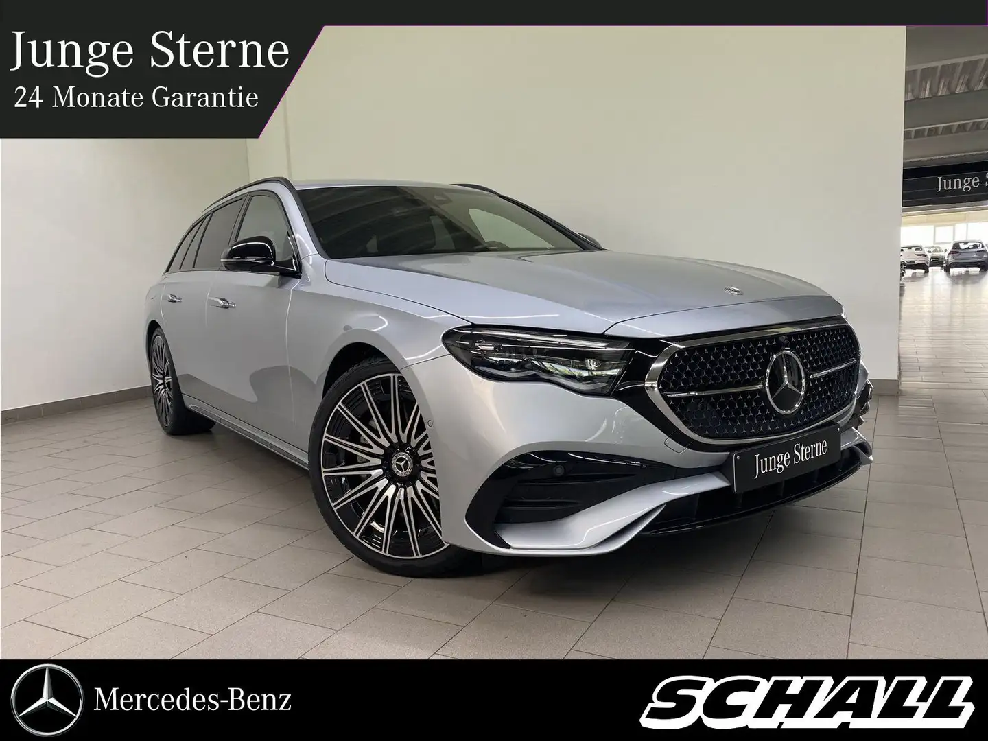 Mercedes-Benz E 200 T AMG+NIGHT+DISTR+21"+KEYLESS+360°+MEMORY Silber - 1