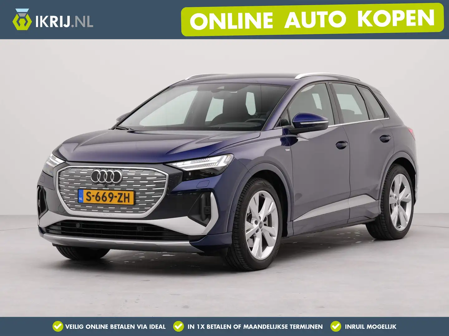 Audi Q4 e-tron 40 S edition 77 kWh automaat | Navigatie | Automat Bleu - 1