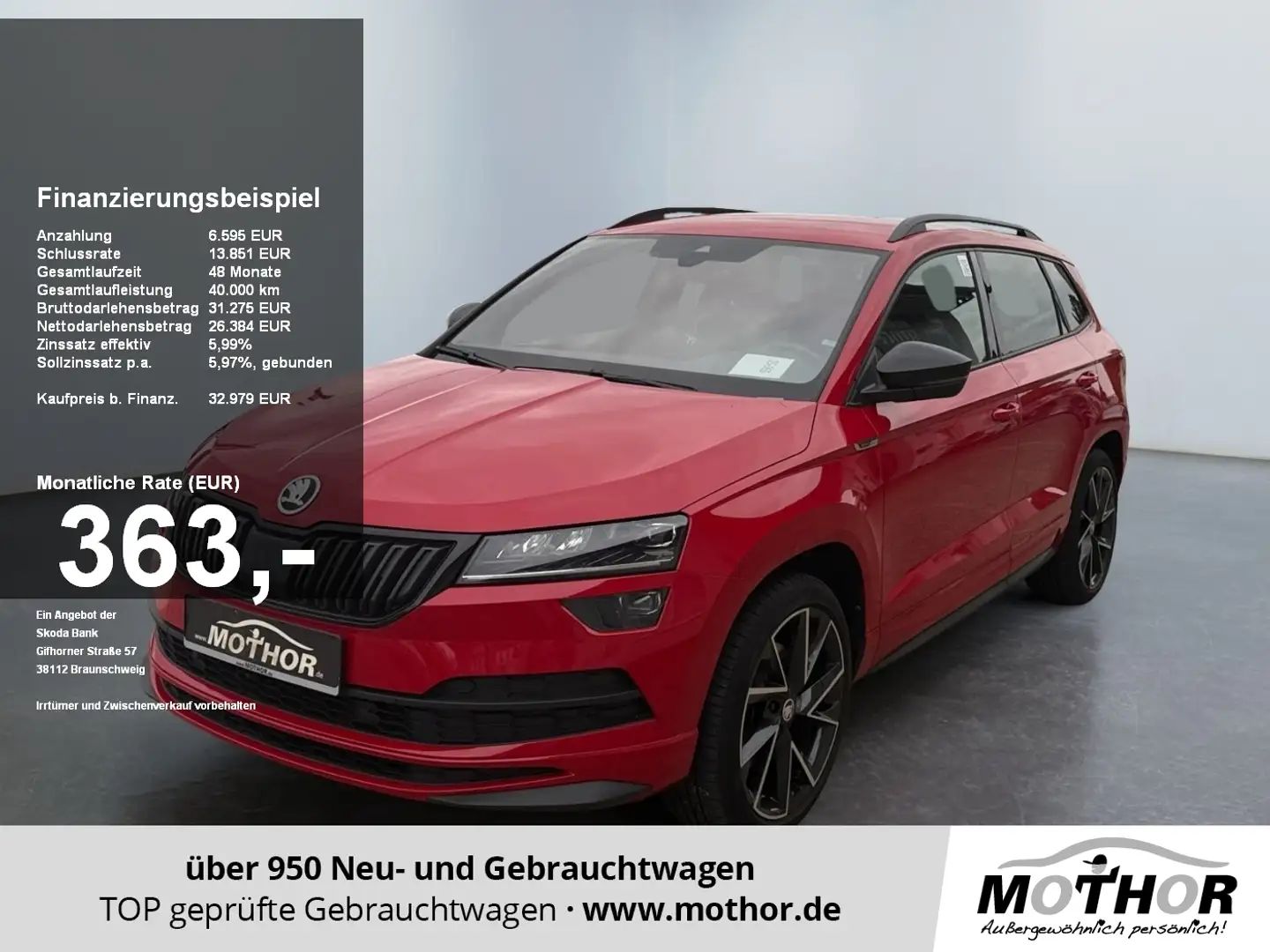 Skoda Karoq Sportline 2.0 TSI DSG Virtual Cockpit Rouge - 1