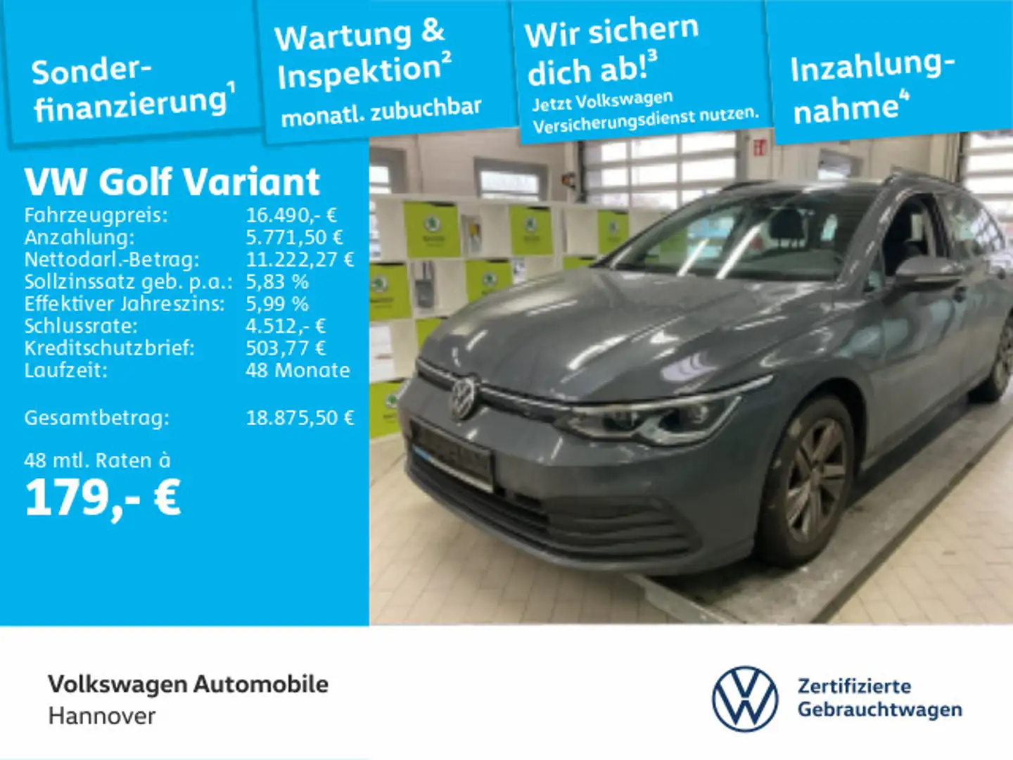 Volkswagen Golf Variant Golf VIII Variant 1.0 TSI Life ACC DigCockpit LE Grau - 1