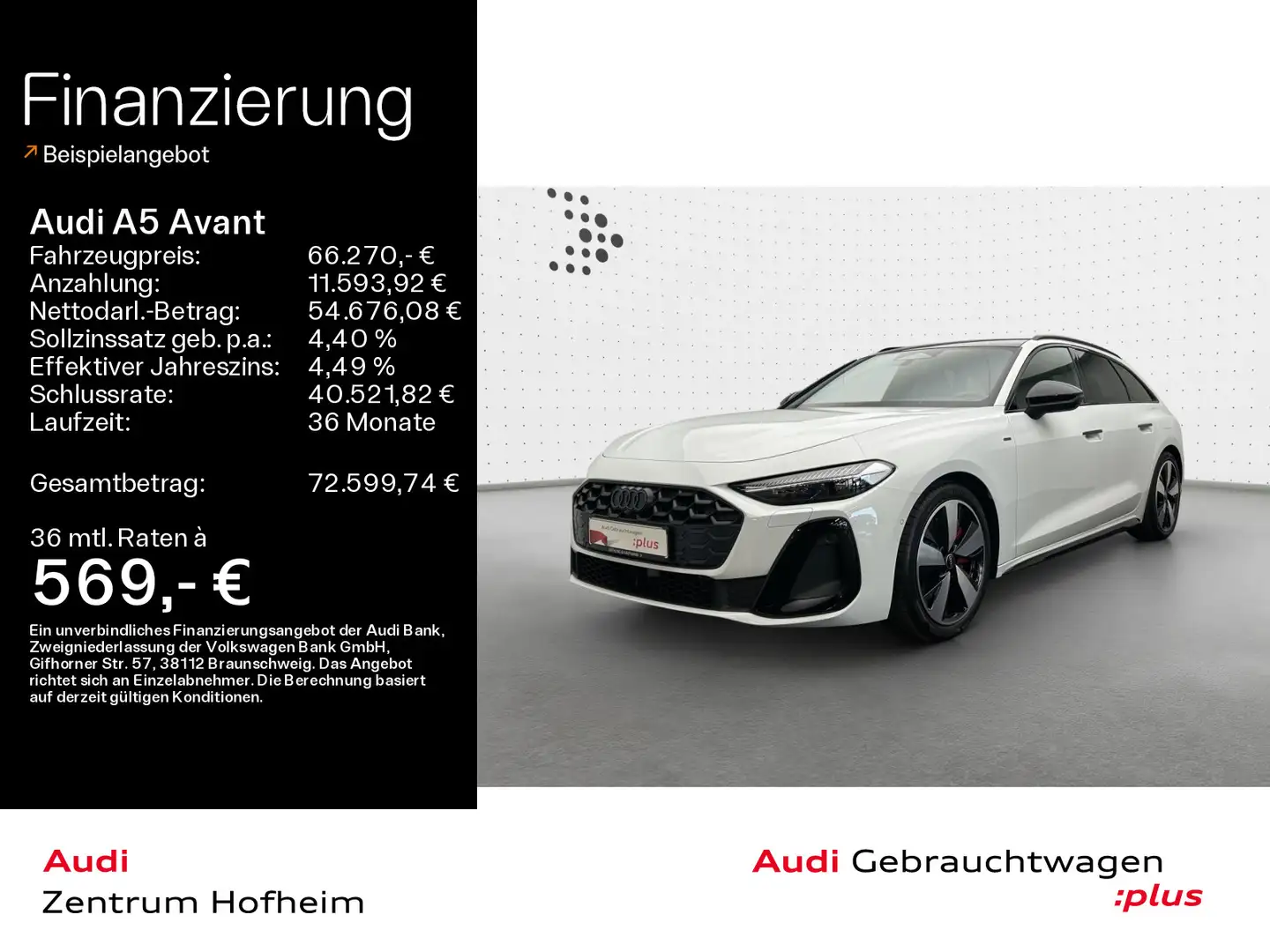 Audi A5 e-hybrid qu 2x S line S tro*Pano*Matrix Weiß - 1