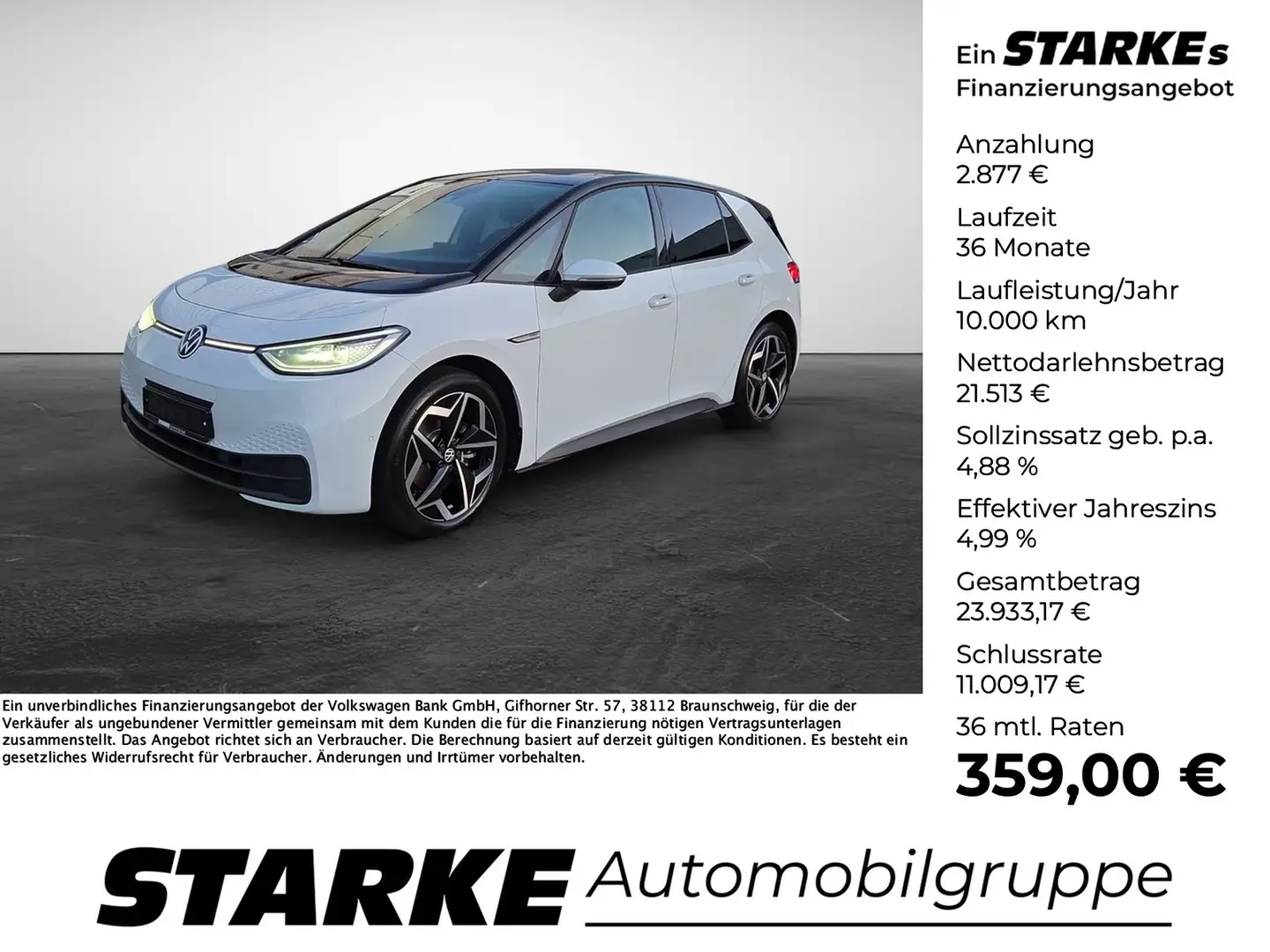 Volkswagen ID.3 Pro Performance LED-Matrix Navi Anhängevorrichtung Weiß - 1