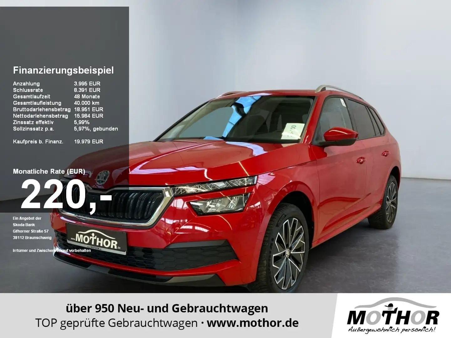 Skoda Kamiq Style 1.0 TSI Spurhalteassistent Rot - 1