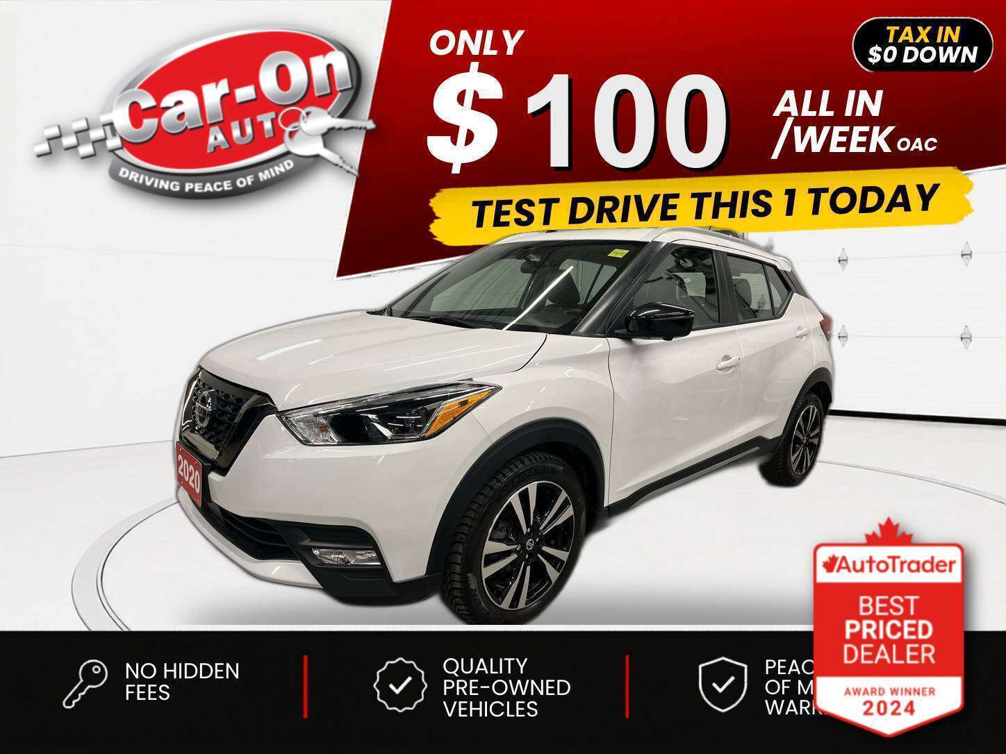 White 2020 Nissan Kicks SUV / Crossover Front-Wheel Drive Automatic