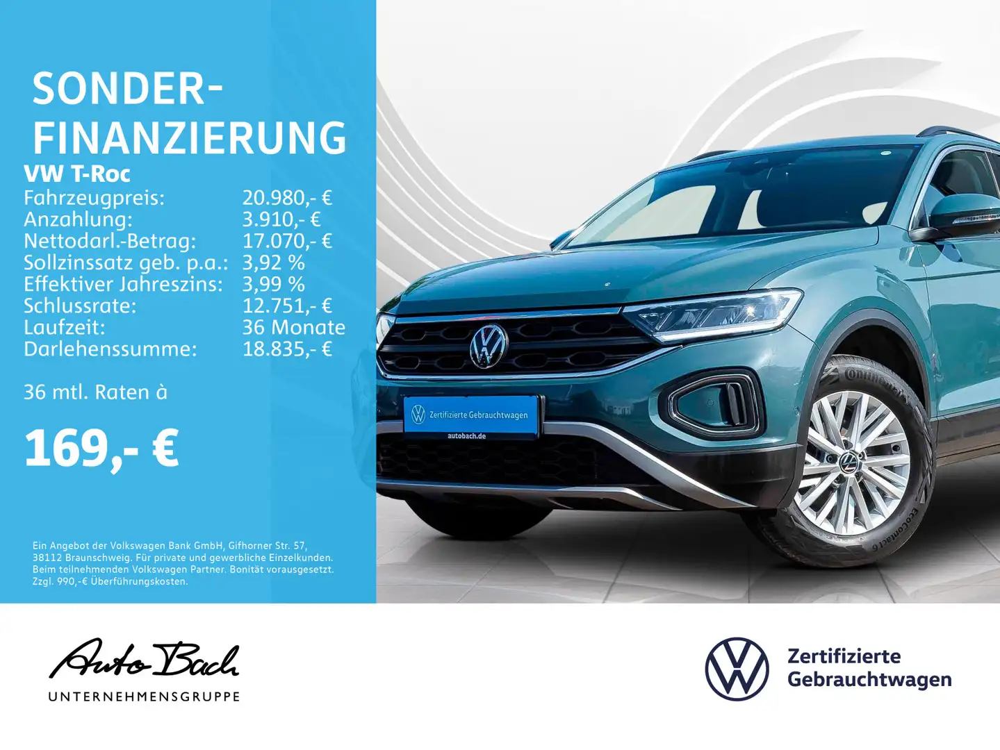Volkswagen T-Roc 1.0 TSI "Life" Navi LED Digital Cockpit AC Blu/Azzurro - 1