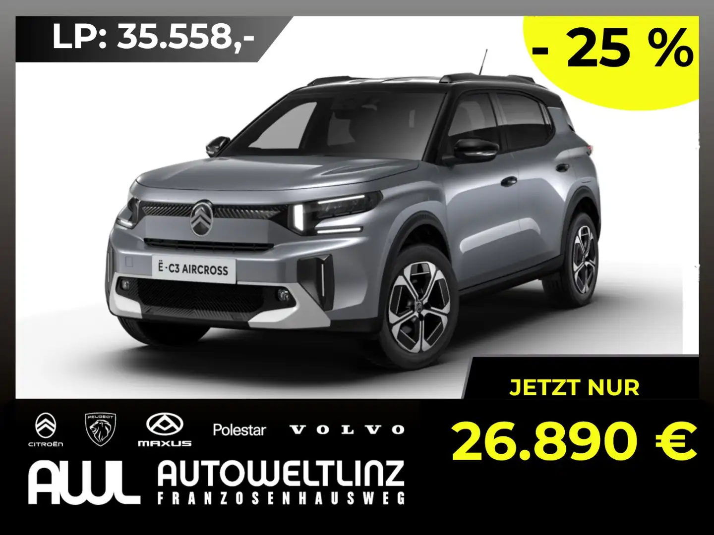Citroen C3 Aircross Elektro 113 MAX ext. Range !MEGADEAL! Grau - 1