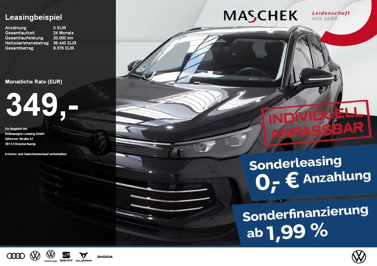 Volkswagen Tiguan Elegance 1.5 eTSI DSG AHK IQLight IQDrive Sitzh. Grau - 1