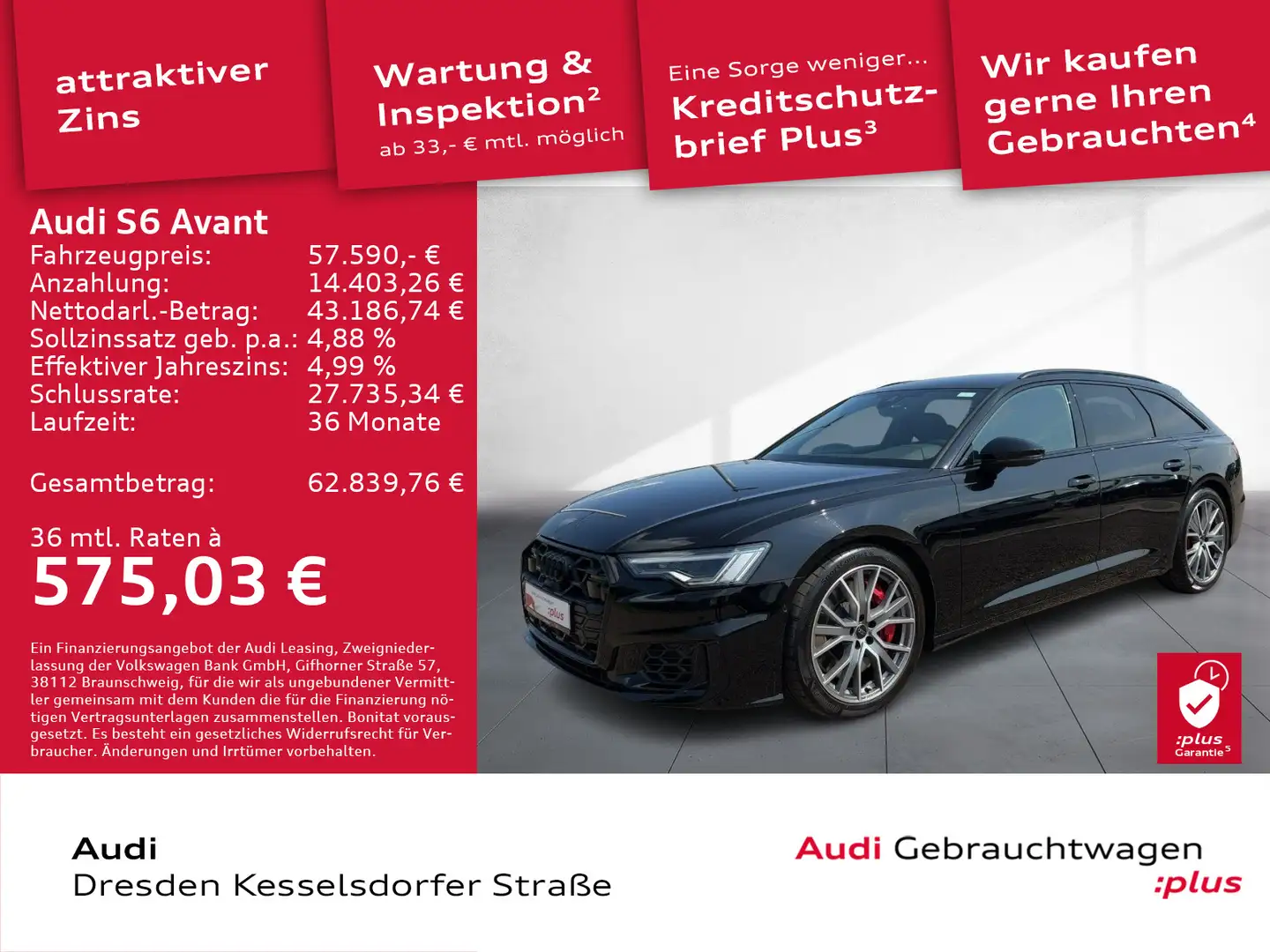 Audi S6 3.0 TDI Q. Navi LED AHZV Noir - 1