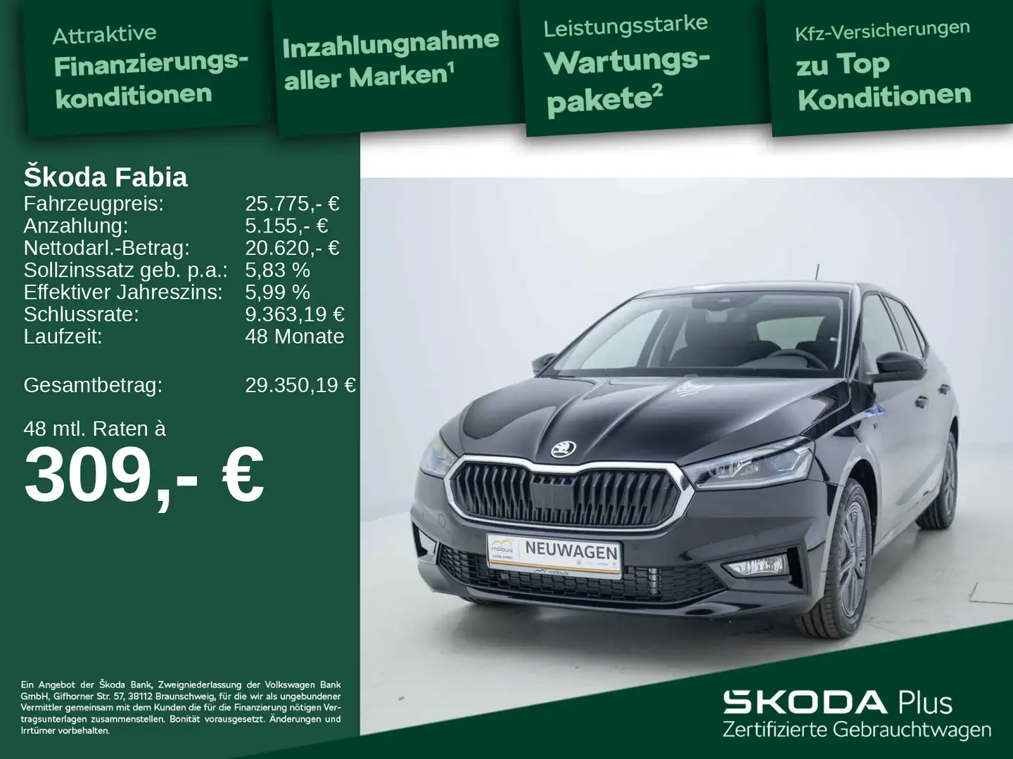 Skoda Fabia 1.0 TSI Tour *RFK*DAB*LED*APP*SHZ*LHZ* Noir - 1