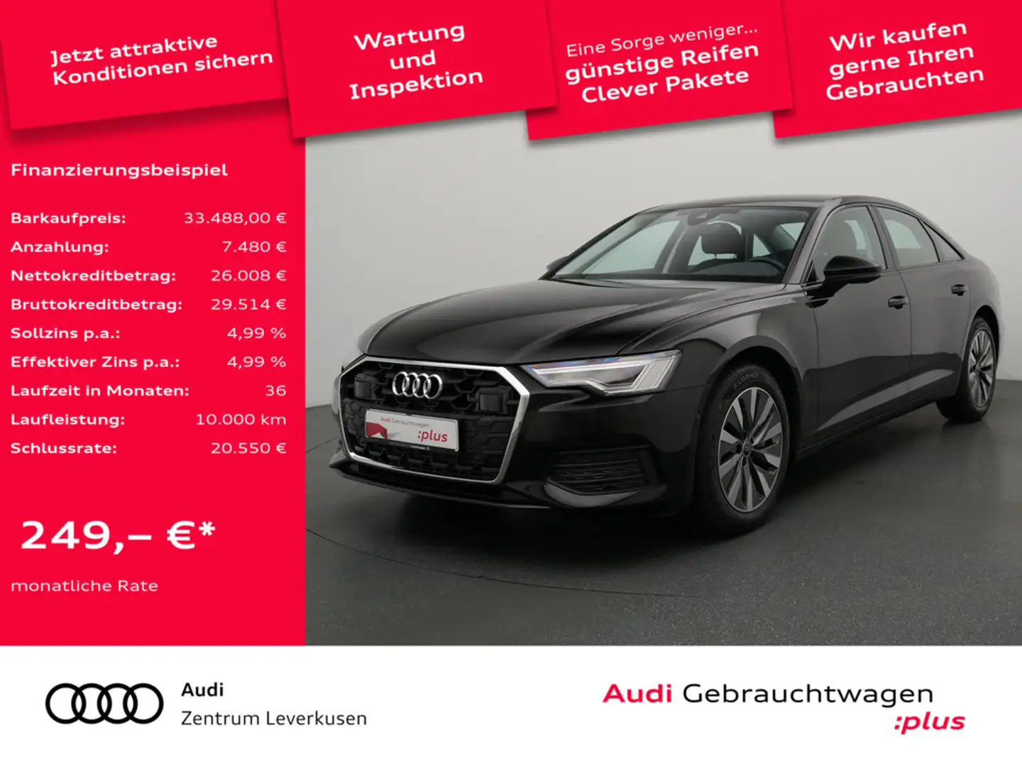 Audi A6 S tronic NAVI AHK LED KLIMA PDC FACEL Schwarz - 1