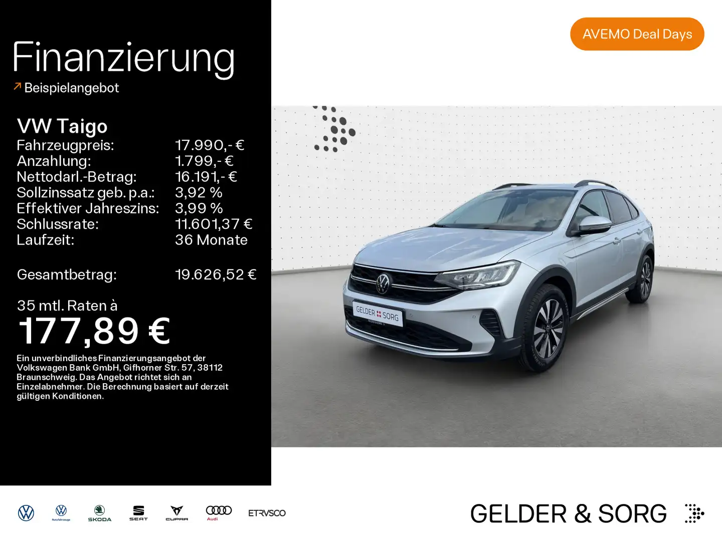 Volkswagen Taigo Life TSI AHK*ACC*Navi*Virtual*RFK Silber - 1