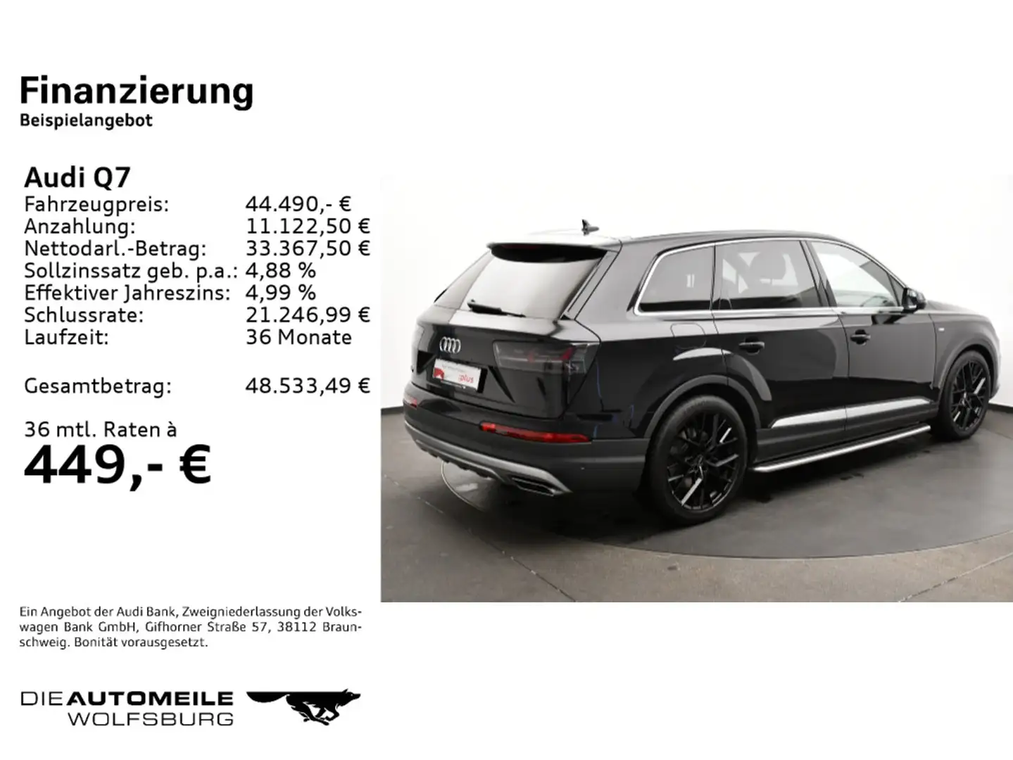 Audi Q7 50 TDI Tiptronic quattro Standhzg/Pano/Einpar Schwarz - 2