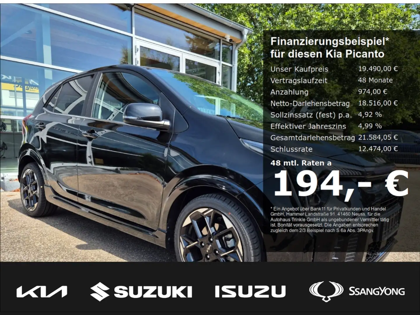 Kia Picanto GT-Line 1.2 AMT 79 PS LED Apple CarPlay Android Au Noir - 1
