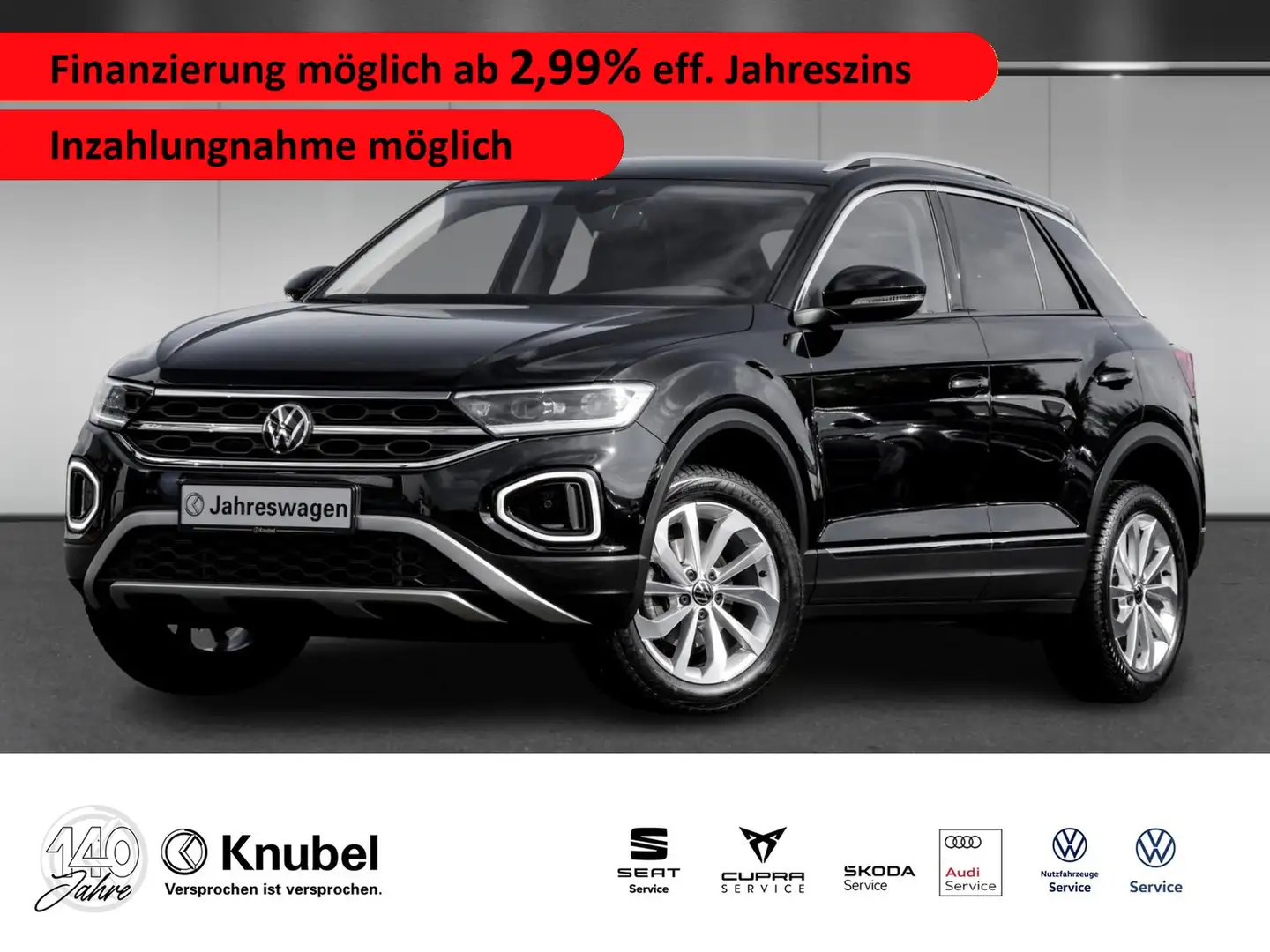 Volkswagen T-Roc Style 1.5 TSI DSG LED+/NAVI/AHK/MASSAGE Schwarz - 1