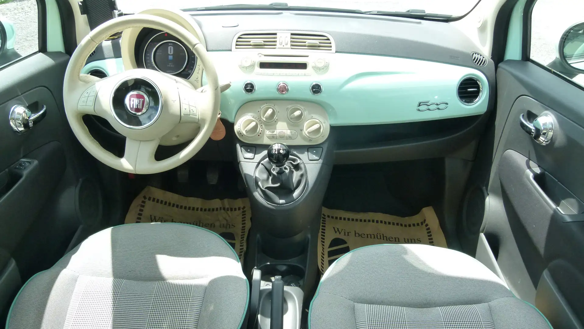 Fiat 500 1,2 69 Lattementagrün *GLASDACH*TEILLEDER* Grün - 2