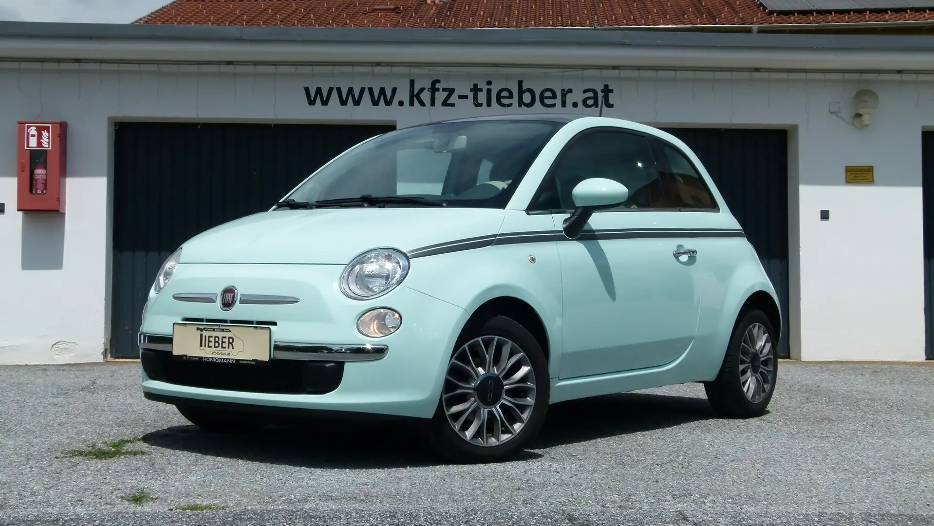 Fiat 500 1,2 69 Lattementagrün *GLASDACH*TEILLEDER* Grün - 1