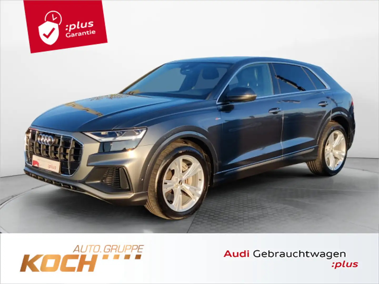 Audi Q8 55 TFSI e q. Tiptr. S-Line 2x, Line, AHK, AC, Szary - 1