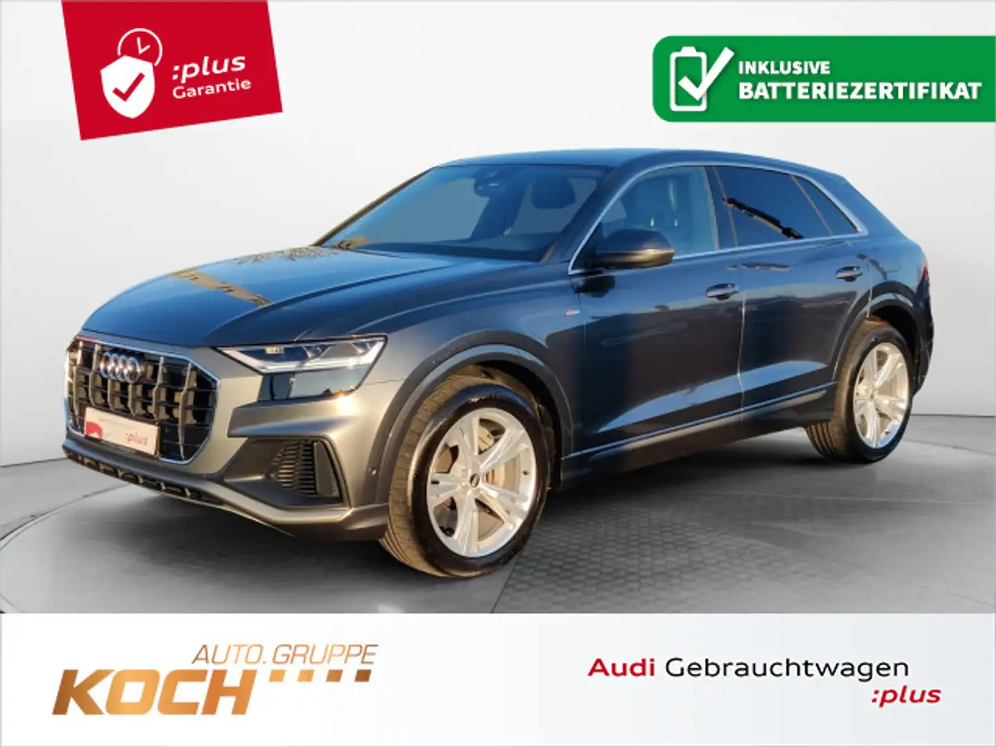 Audi Q8 55 TFSI e q. Tiptr. S-Line 2x, Line, AHK, AC, Grau - 1
