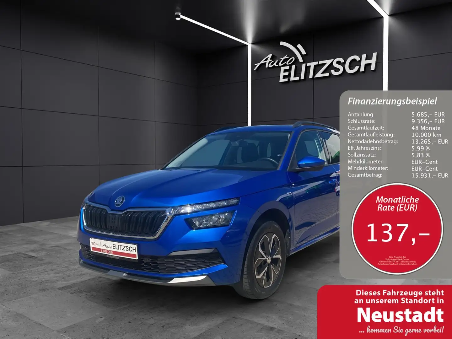 Skoda Kamiq TSI Drive-125 DSG LED Climatronic GRA PDC SH LM... Blau - 1