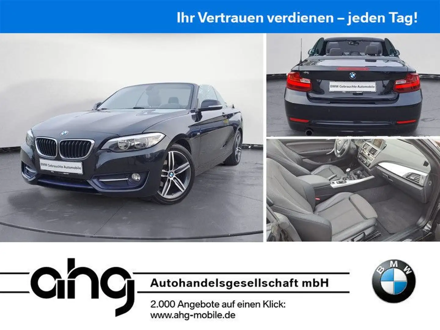 BMW 218 i Cabrio Sport Line Sportsitze LM PDC Sitzh. Noir - 1