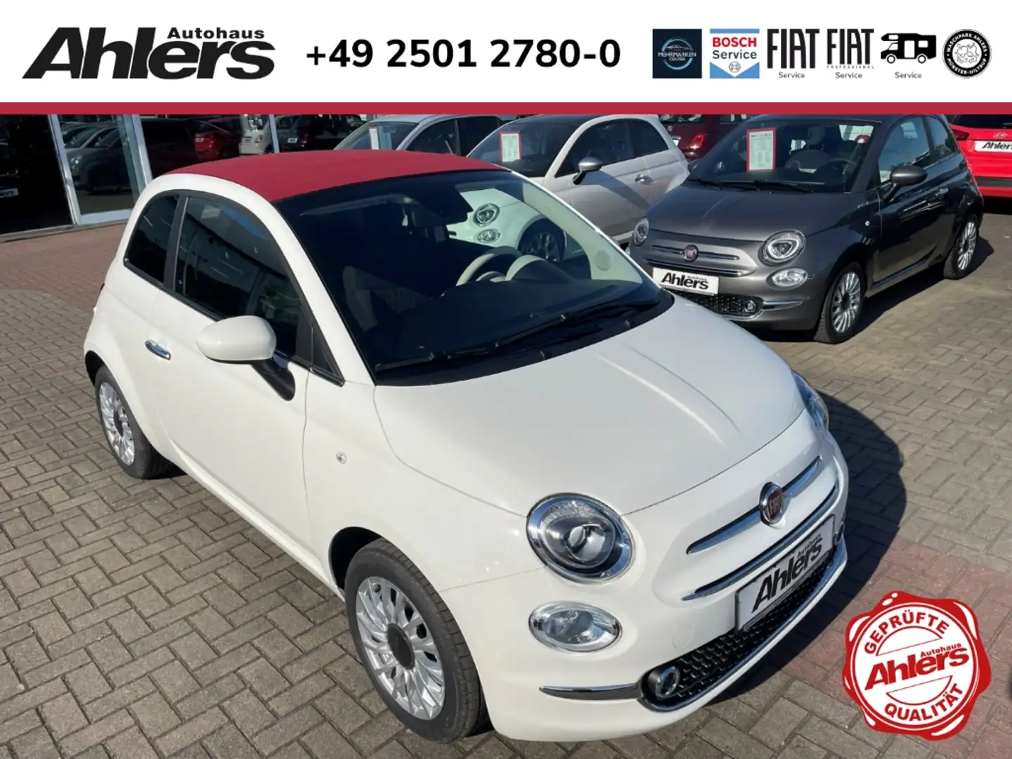 Fiat 500C Dolcevita+NAVI+TFT+KLIMAAUTOMATIK+PDC+TEMPOMAT+CAR Weiß - 1